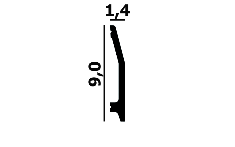 Лепной Декор Perfect Plus Плинтус напольный P111