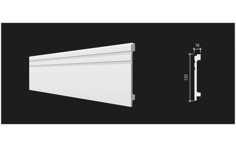 DD724 Плинтус (120х16х2000) ДекорДизайн