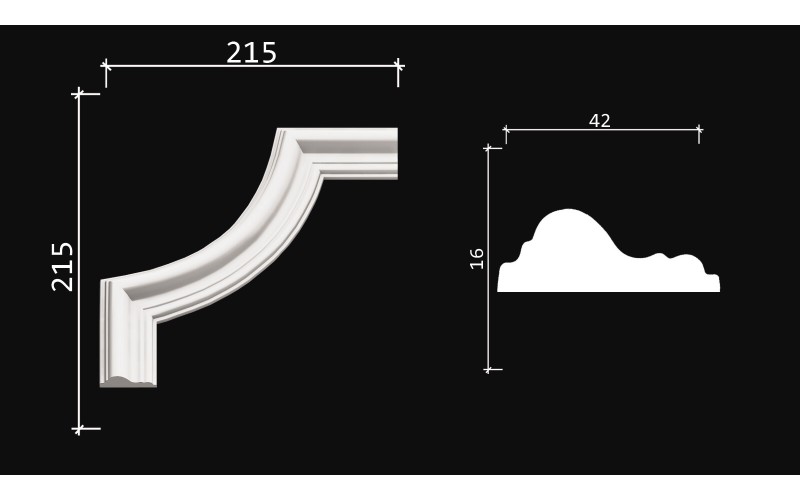 C1-DD301 Декоративный уголок гладкий ДекорДизайн