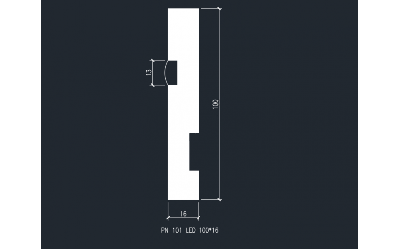 Плинтус для подсветки LED EVROWOOD PN 101