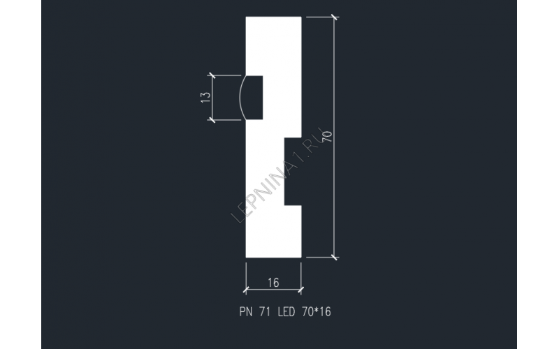 Плинтус напольный для подсветки LED EVROWOOD PN 021