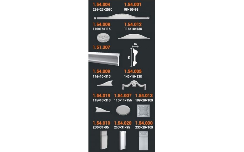 Элементы Обрамления дверных проемов Европласт 1.54.009 Лев.+1.54.019 Прав.(пара)