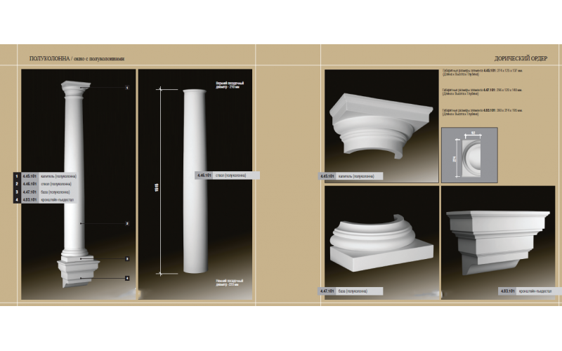 4.45.101+4.46.101+4.47.101+4.83.101 Комплект Полуколонна Европласт