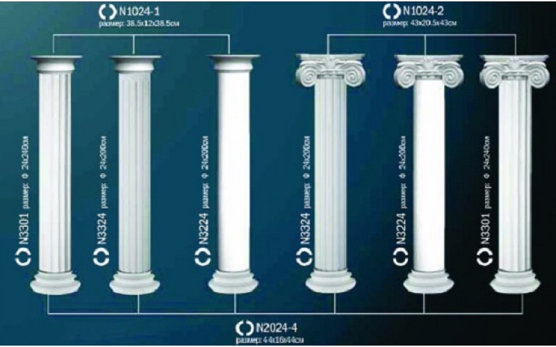 Комплект Полуколонны Перфект на R24 см N1024-2+N3324+N2024-4
