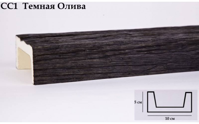 Декоративная балка Уникс СС1 темная олива 2м