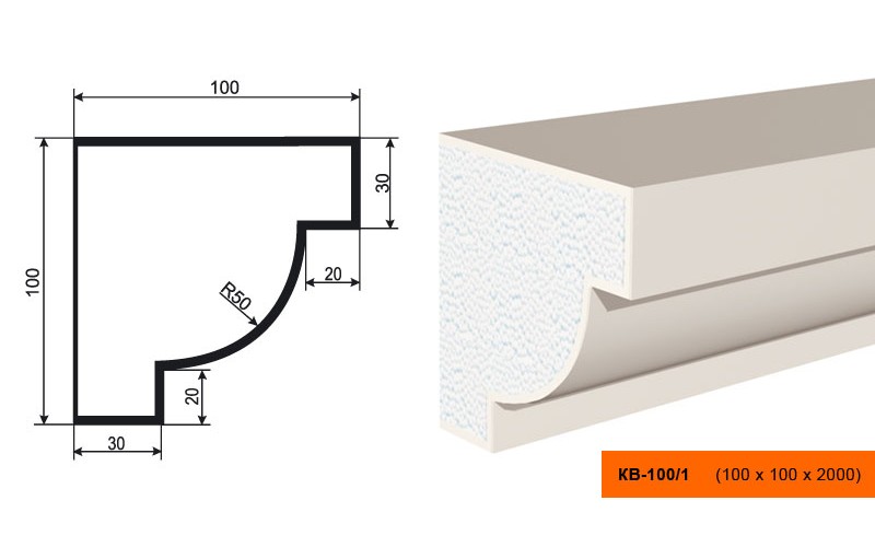 Карниз Lepninaplast КВ-100/1