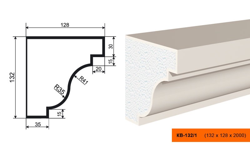 Карниз Lepninaplast КВ-132/1