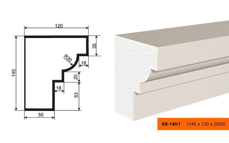 Карниз Lepninaplast КВ-140/1
