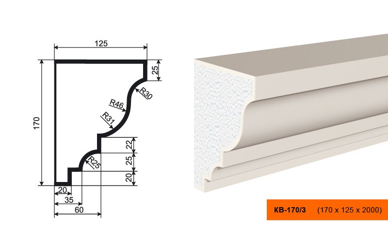 Карниз Lepninaplast КВ-170/3