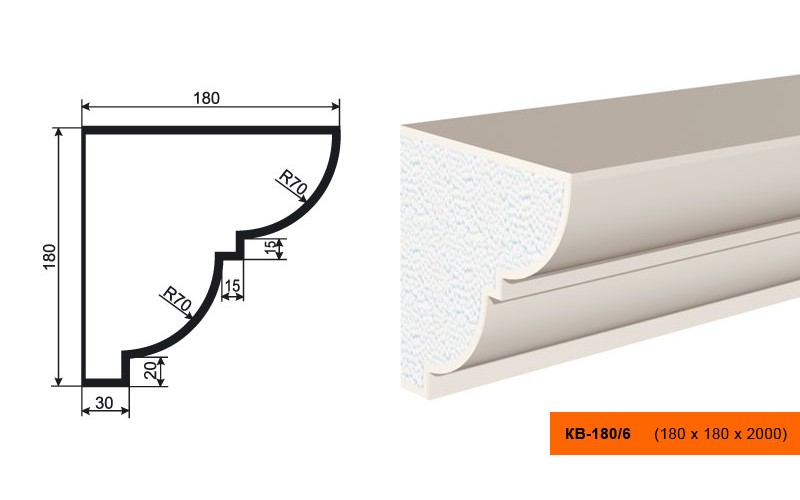Карниз Lepninaplast КВ-180/6