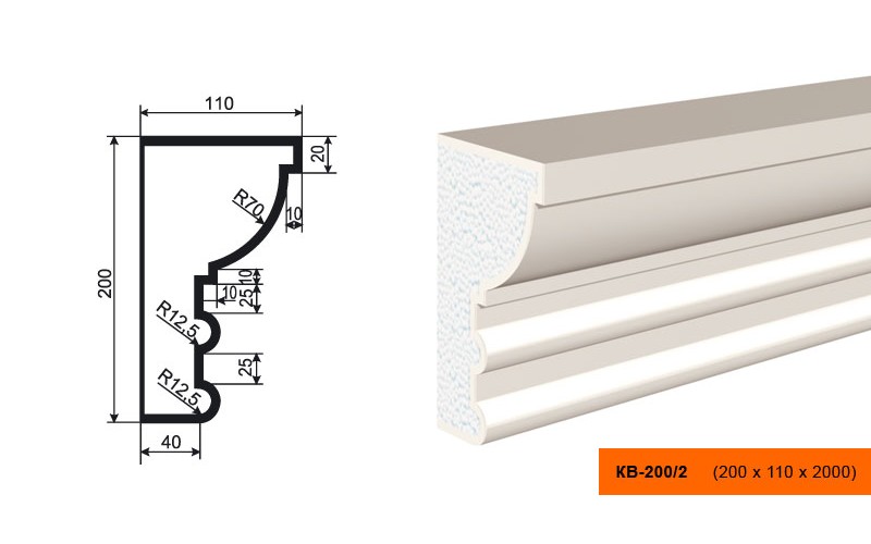 Карниз Lepninaplast КВ-200/2