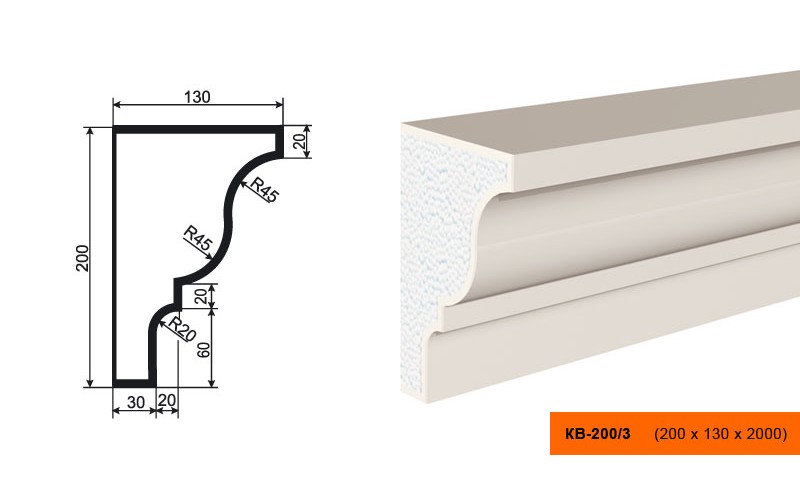 Карниз Lepninaplast КВ-200/3
