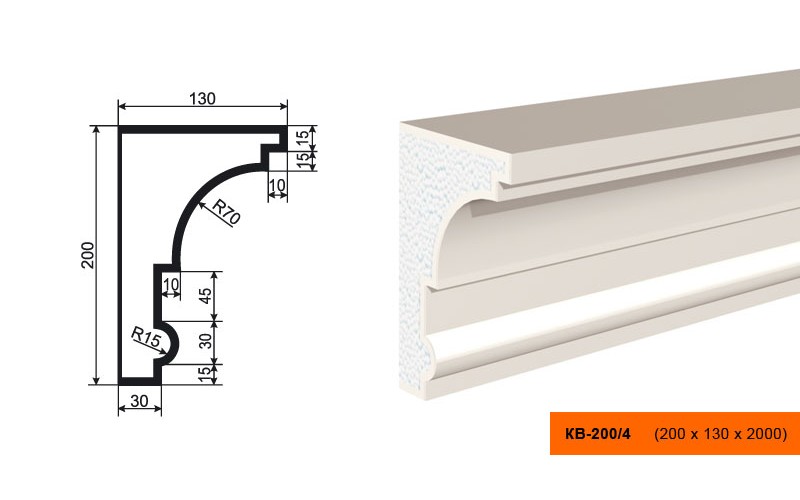 Карниз Lepninaplast КВ-200/4