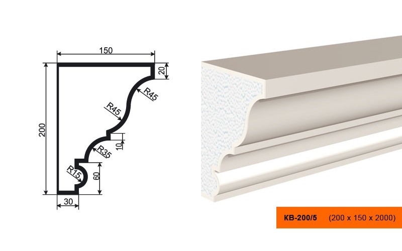 Карниз Lepninaplast КВ-200/5