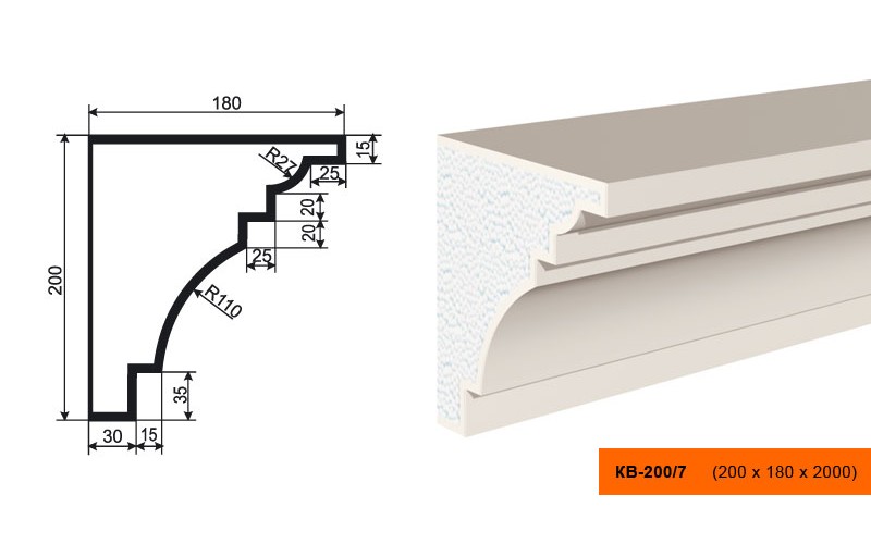 Карниз Lepninaplast КВ-200/7