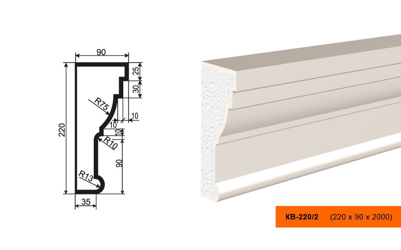 Карниз Lepninaplast КВ-220/2