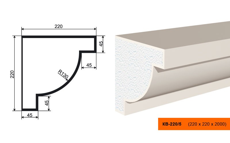 Карниз Lepninaplast КВ-220/5