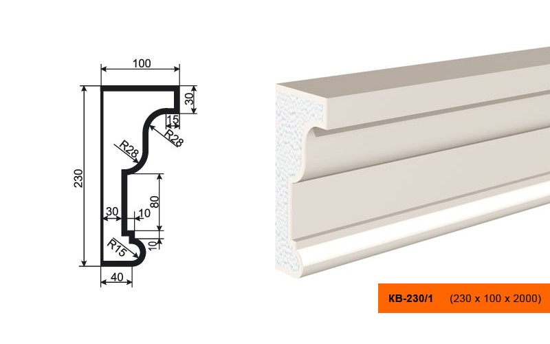 Карниз Lepninaplast КВ-230/1