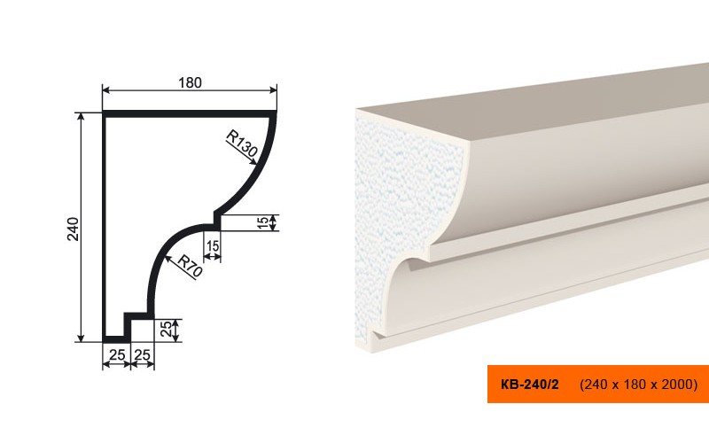 Карниз Lepninaplast КВ-240/2