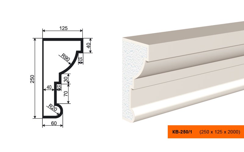 Карниз Lepninaplast КВ-250/1