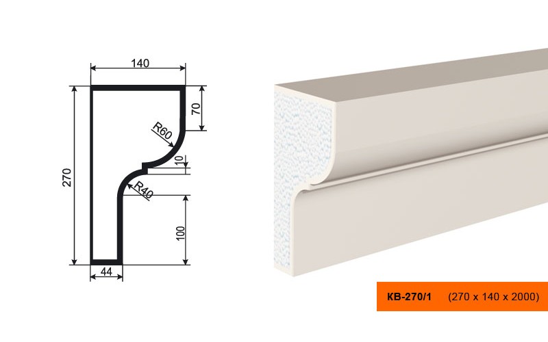 Карниз Lepninaplast КВ-270/1