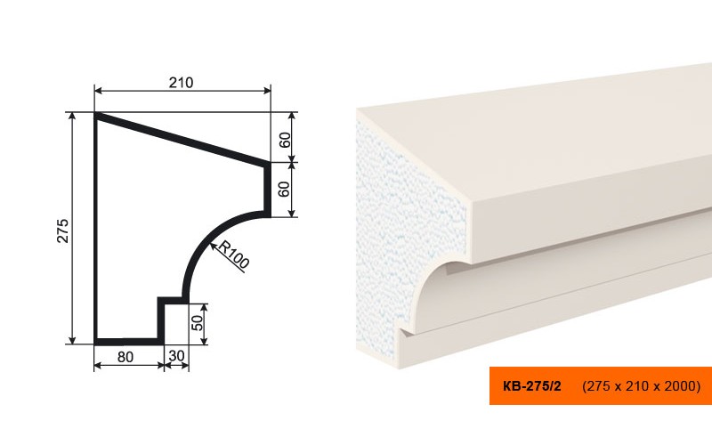 Карниз Lepninaplast КВ-275/2