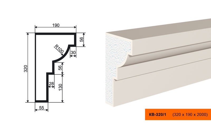 Карниз Lepninaplast КВ-320/1