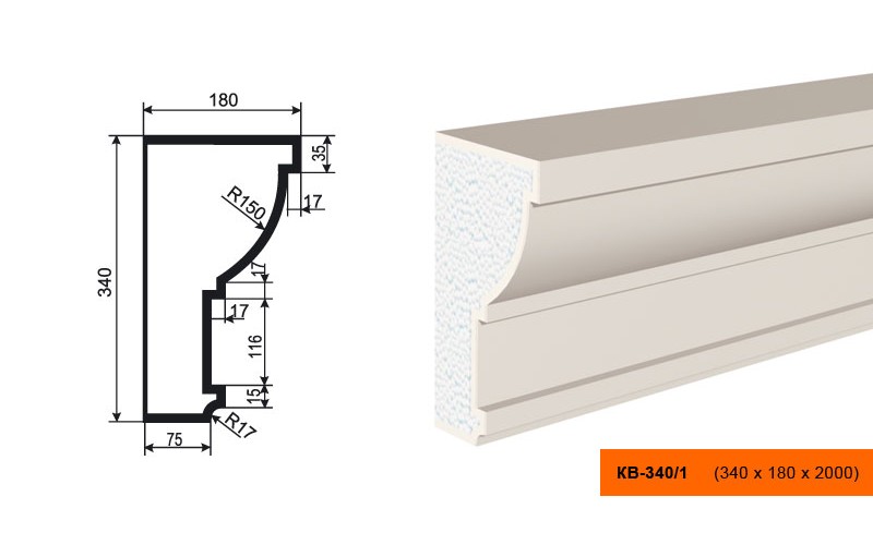 Карниз Lepninaplast КВ-340/1