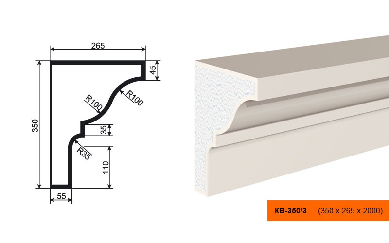 Карниз Lepninaplast КВ-350/3