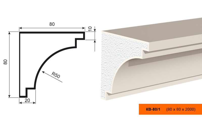 Карниз Lepninaplast КВ-80/1