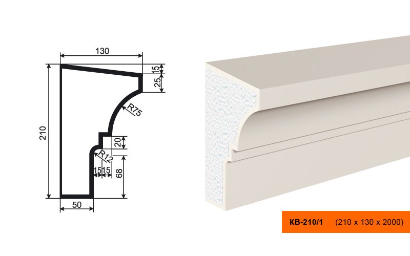 Карниз Lepninaplast КВ210/1