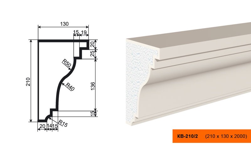Карниз Lepninaplast КВ210/2
