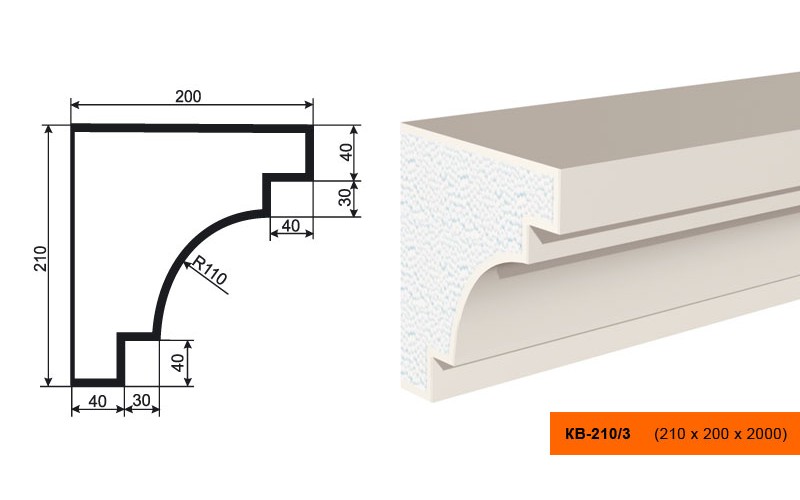 Карниз Lepninaplast КВ210/3