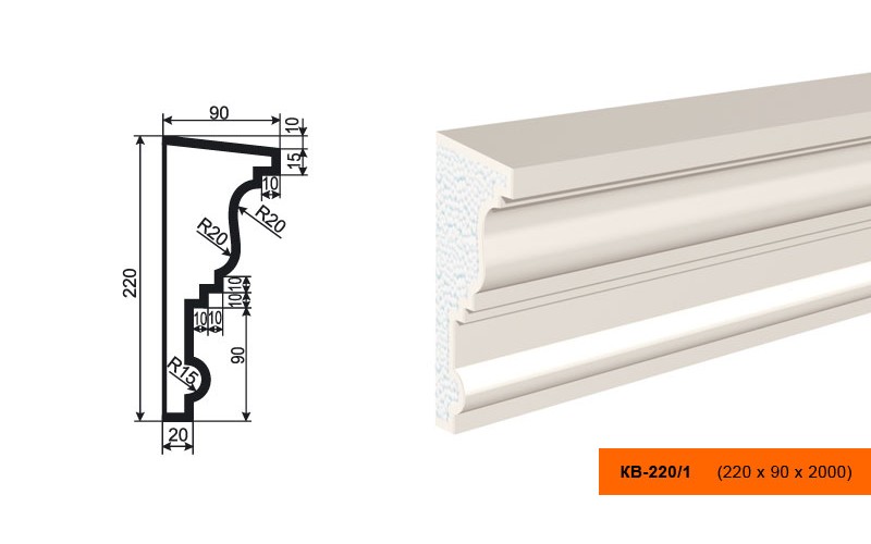 Карниз Lepninaplast КВ220/1