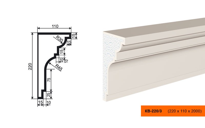 Карниз Lepninaplast КВ220/3