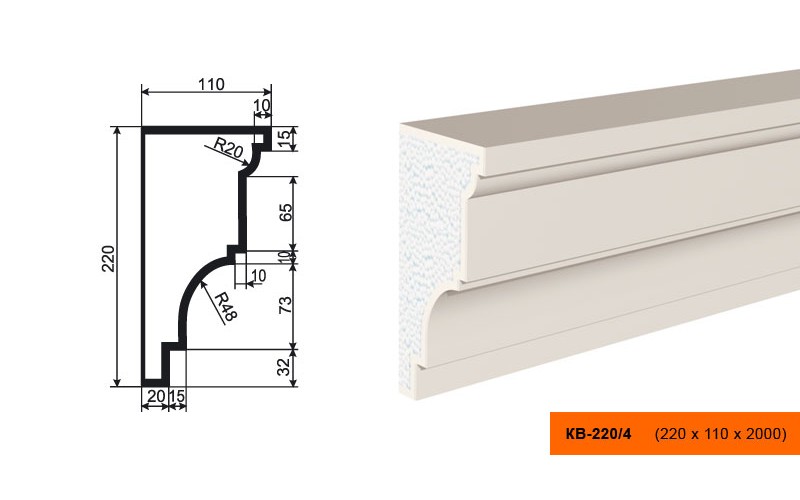 Карниз Lepninaplast КВ220/4