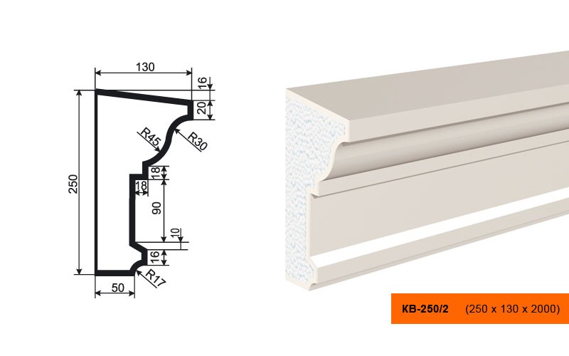 Карниз Lepninaplast КВ250/2