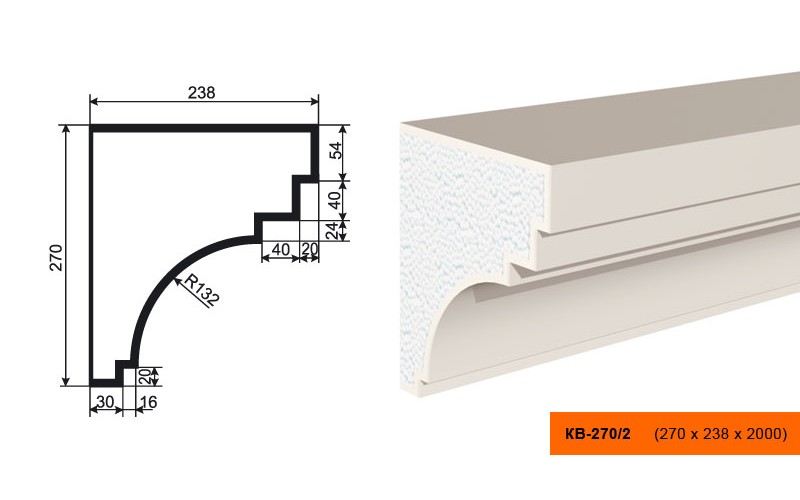 Карниз Lepninaplast КВ270/2