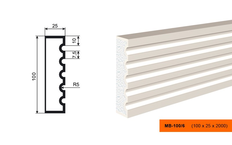 Молдинг фасадный Lepninaplast МВ-100/6
