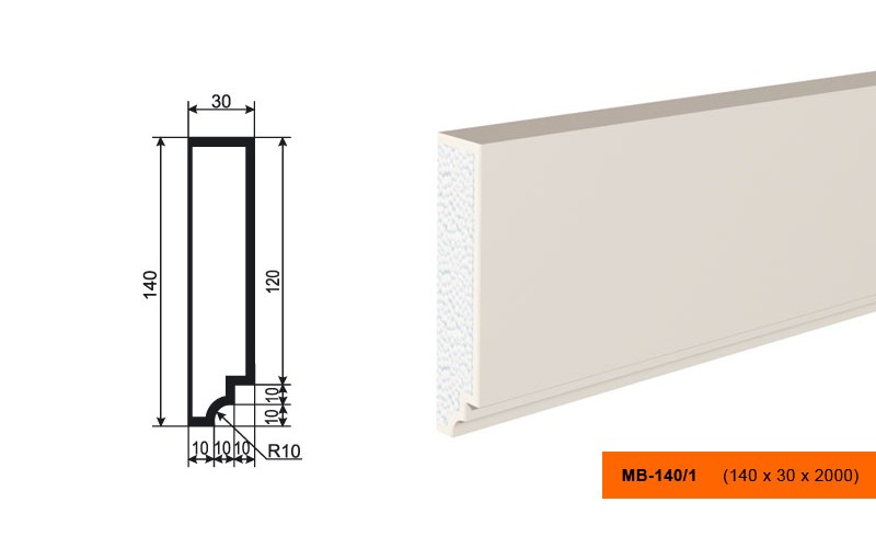 Молдинг фасадный Lepninaplast МВ-140/1
