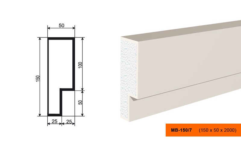 Молдинг фасадный Lepninaplast МВ-150/7
