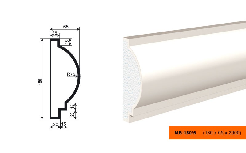 Молдинг фасадный Lepninaplast МВ-180/6