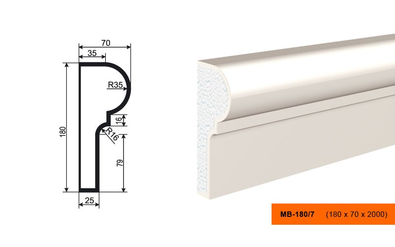 Молдинг фасадный Lepninaplast МВ-180/7