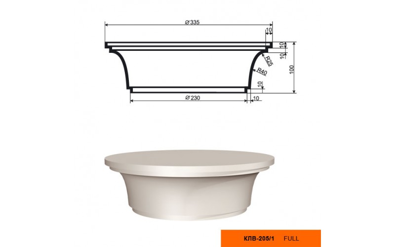 Колонна Lepninaplast КЛВ-205/1  (капитель)